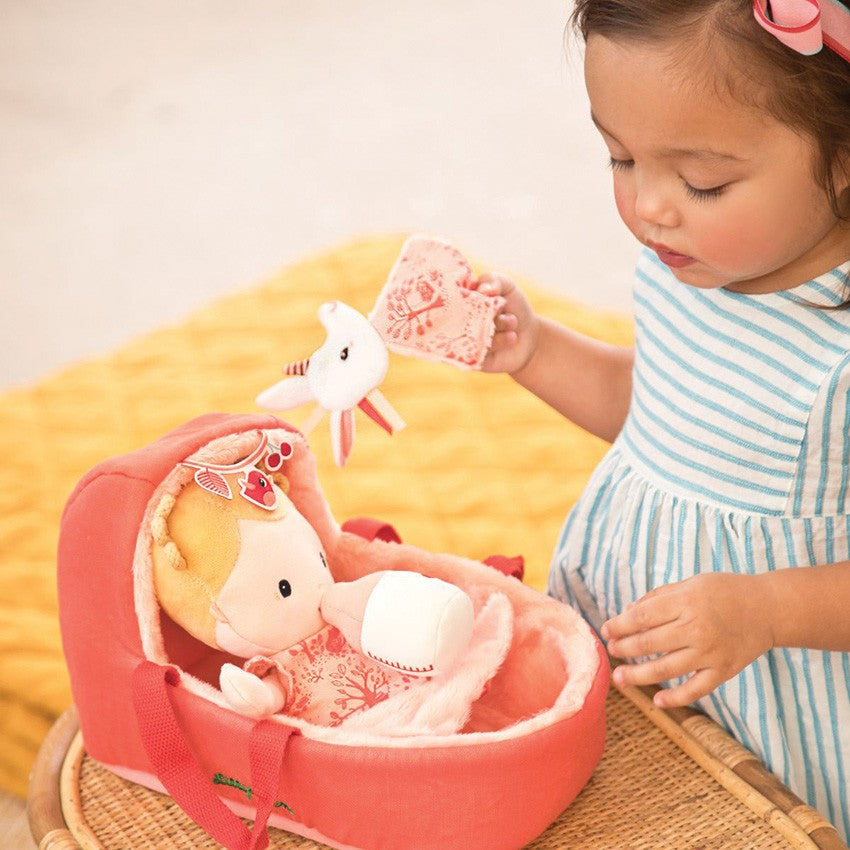 Petite Poupée Lapin Ballerine Tissu Bleu Fleurs Roses Alimrose - Les  Bambetises