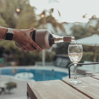 Huski Wine Cooler in rose gold keeping wine perfectly chilled – available at Pink Poppies Living Creatively, Stanthorpe boutique.