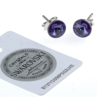 Mcj Stud Swarovski Crystal Circle - Purple - Pink Poppies