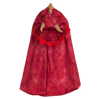 Great Pretenders Red Triceratops Hooded Cape 4-5years - Pink Poppies