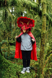 Great Pretenders Red Triceratops Hooded Cape 4-5years - Pink Poppies 