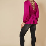 Eb/ive Tie Top Winona Mulberry - Pink Poppies 
