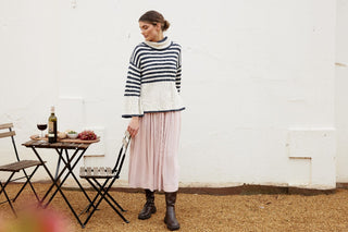 Shanty Knit Granada Navy&natural - Pink Poppies