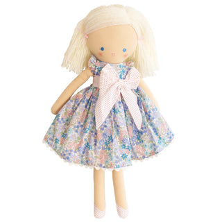Alimrose Evie Doll Liberty Blue - Pink Poppies
