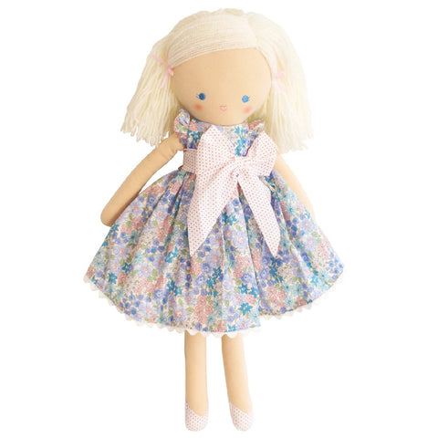 Alimrose Evie Doll Liberty Blue - Pink Poppies 