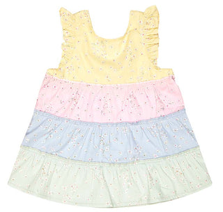 Toshi Baby Dress Tiered Nina - Pink Poppies
