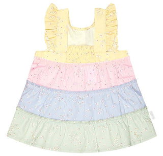 Toshi Baby Dress Tiered Nina - Pink Poppies