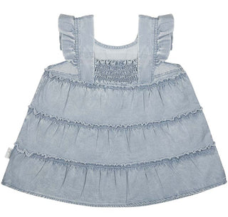 Toshi Baby Dress Tiered Indianna - Pink Poppies