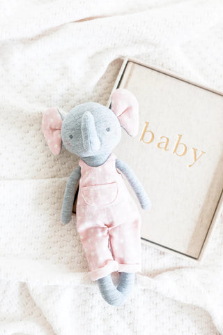 Alimrose Elephant Edith Pink 28cm - Pink Poppies