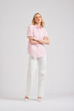 Shirty Shirt Serena S/s White Pink Spot - Pink Poppies 