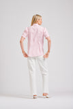 Shirty Shirt Serena S/s White Pink Spot - Pink Poppies 