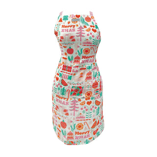 Annabel Trends Apron Merry Xmas Linen
