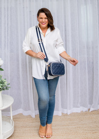 Liv&milly Bag Sally Quilted Navy/white