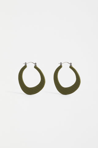 Elk Earrings Perda Hoop Dark Olive [cl:dark Olive]