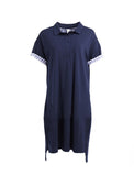Elm Dress Grace Polo Navy - Pink Poppies 