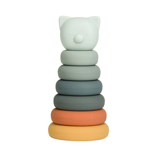 Annabel Trends Silicone Stackable Bear - Pink Poppies
