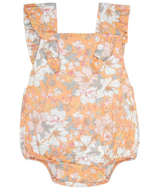 Toshi Baby Romper Yasmin Tamarind - Pink Poppies