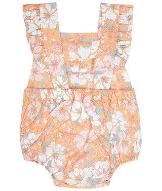 Toshi Baby Romper Yasmin Tamarind - Pink Poppies