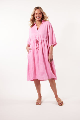 Isleofmine Dress Gala Relax Peony - Pink Poppies