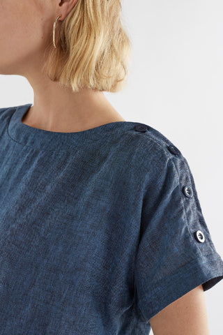 Elk Top Sav Denim Two Tone - Pink Poppies