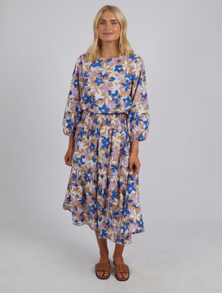 Elm Top Marguerite Mocha - Pink Poppies