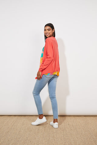 Haven Cardigan Oahu Coral - Pink Poppies