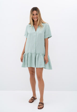 Humidity Dress Sunny Shift Honeydew - Pink Poppies