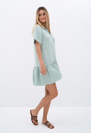 Humidity Dress Sunny Shift Honeydew - Pink Poppies