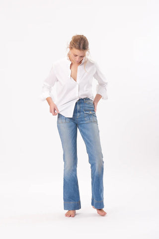 Shirty Classic Shirt White - Pink Poppies