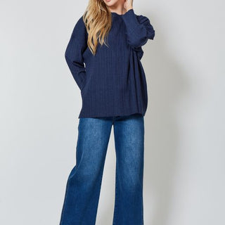 Isleofmine Jumper Ines Rib - Pink Poppies