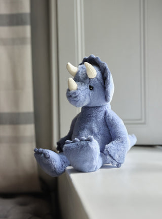 Charlie Bear Troy Triceraptops Denim Blue