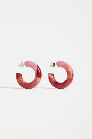 Elk Earrings Fuschia Komi Print Resso Hoop