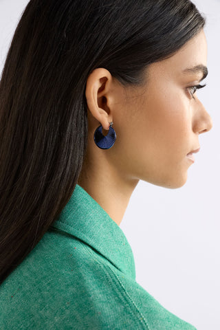 Elk Earrings Saku Hoop - Navy