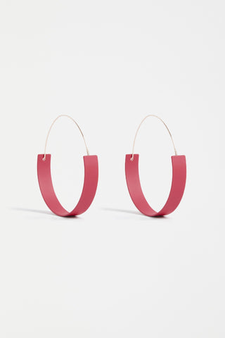 Elk Earrings Tona Large Hoop - Coral
