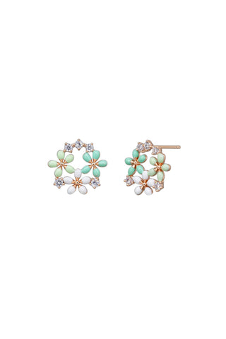 Tigertree Earrings Daisy Flower Garden - Mint