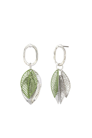 Tigertree Earrings Leaf Cluster - Silver