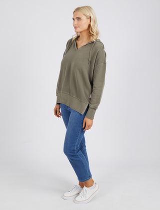 Elm Hoody Paris Khaki - Pink Poppies