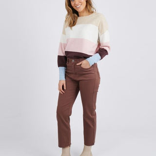 Elm Jean Willow Chocolate - Pink Poppies