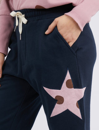 Elm Pant Rising Star Lounge Sapphire - Pink Poppies