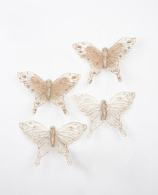 Xmas Fable Butterflies 4pc - Pink Poppies