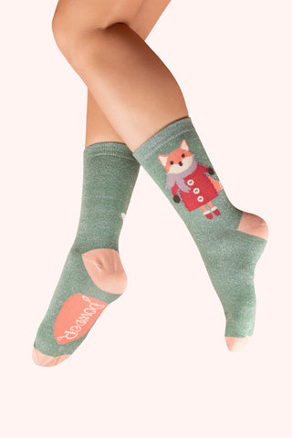 Powder Socks Ankle - Fox Glitter