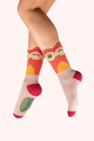 Powder Socks Ankle - Owl Character