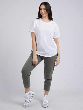 Elm Tee Ss Halli White - Pink Poppies