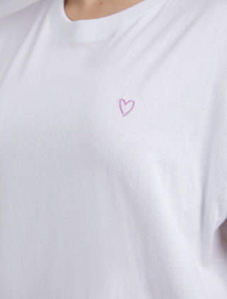 Elm Tee Ss Halli White - Pink Poppies