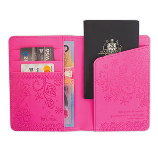 Intrinsic Passport Wallet Miami Pink - Pink Poppies