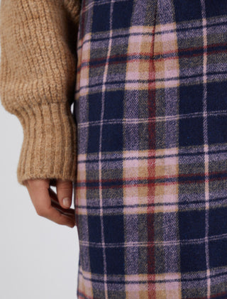 Elm Skirt Reilly Check - Pink Poppies