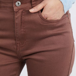 Elm Jean Willow Chocolate - Pink Poppies