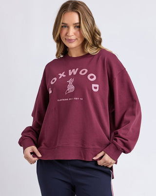 Shop Foxwood Effortless Crew Wine Contrast