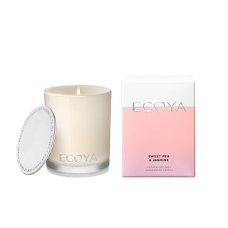 Ecoya Mini Madison Candle - Sweet Pea & Jasmine - Pink Poppies 