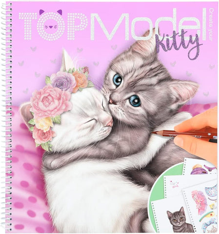 Top Model Colouring Kitty - Pink Poppies 